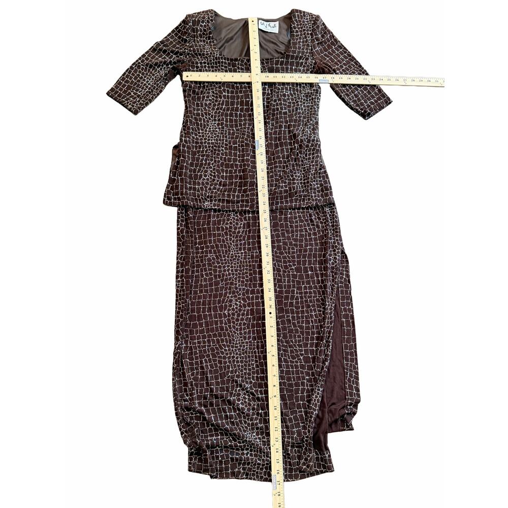 VTG Talk of the Walk casino sparkle long maxi dress reptile textured medium - Picture 6 of 9